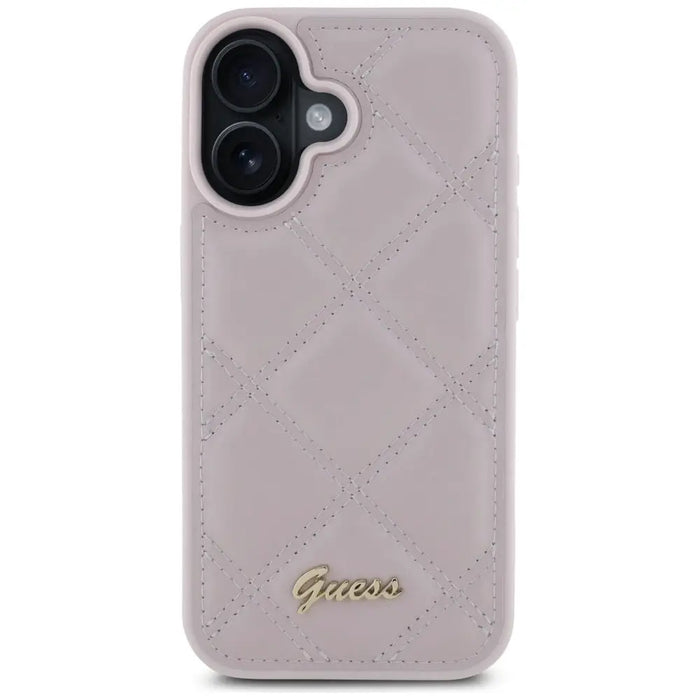Guess Quilted Metal Logo iPhone 16 Case - Pink - Cell phone cases and covers<<<HurtelXML