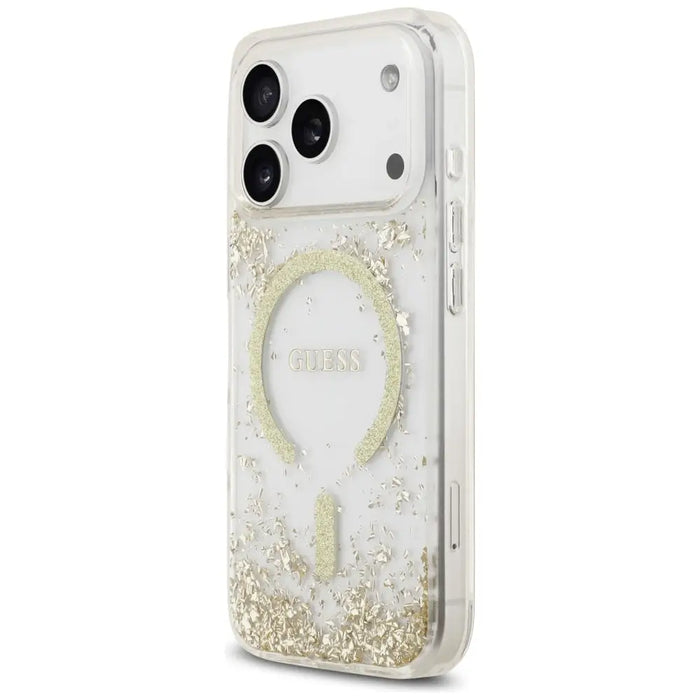 Guess Resin Bottom Glitter MagSafe Case for iPhone 17 Pro - Gold - Cell phone cases and covers<<<HurtelXML
