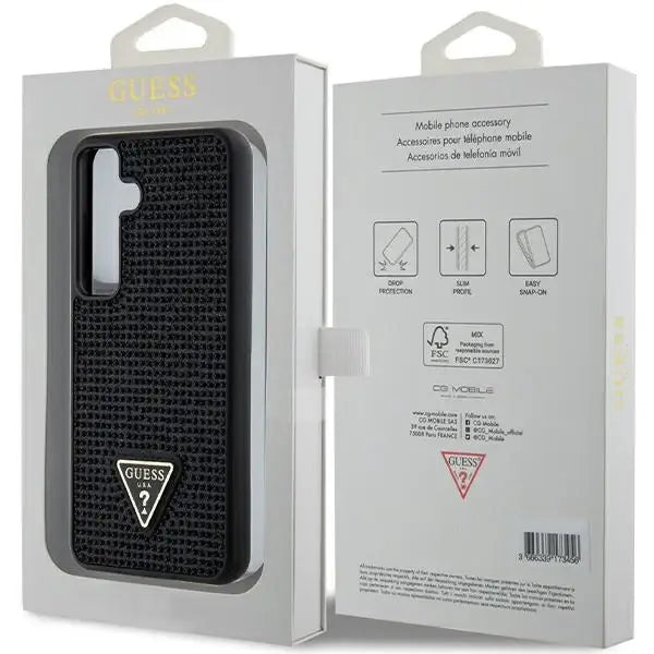 Guess Rhinestone Triangle case for Samsung Galaxy S24 - black - Cell phone cases and covers<<<HurtelXML
