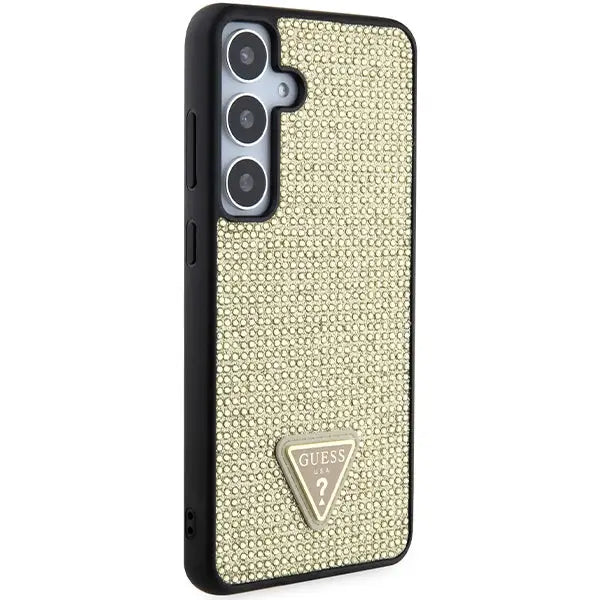 Guess Rhinestone Triangle case for Samsung Galaxy S24+ - gold - Cell phone cases and covers<<<HurtelXML