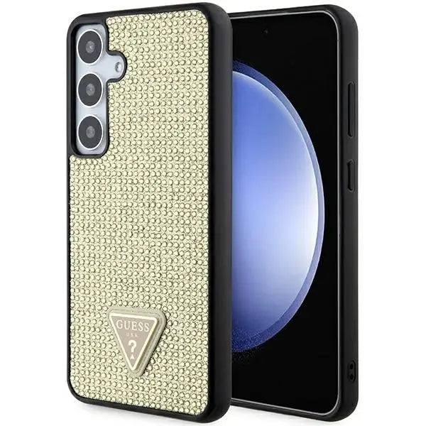 Guess Rhinestone Triangle case for Samsung Galaxy S24 - gold - Cell phone cases and covers<<<HurtelXML