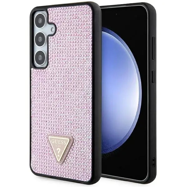 Guess Rhinestone Triangle case for Samsung Galaxy S24+ - pink - Cell phone cases and covers<<<HurtelXML