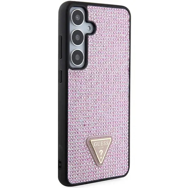 Guess Rhinestone Triangle case for Samsung Galaxy S24+ - pink - Cell phone cases and covers<<<HurtelXML