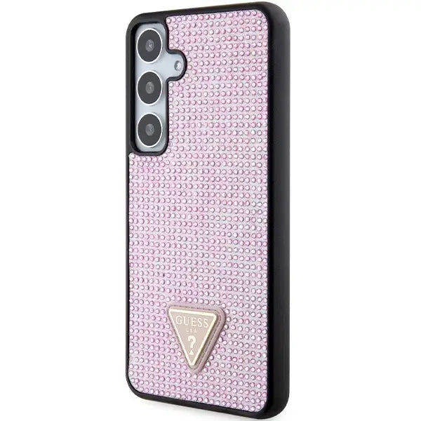 Guess Rhinestone Triangle case for Samsung Galaxy S24+ - pink - Cell phone cases and covers<<<HurtelXML