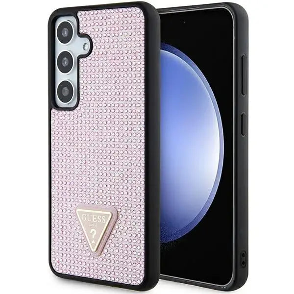 Guess Rhinestone Triangle case for Samsung Galaxy S24 - pink - Cell phone cases and covers<<<HurtelXML