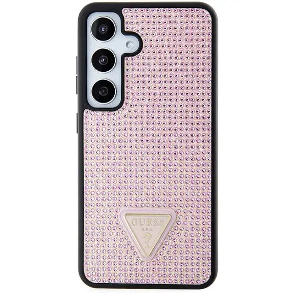 Guess Rhinestone Triangle case for Samsung Galaxy S24 - pink - Cell phone cases and covers<<<HurtelXML