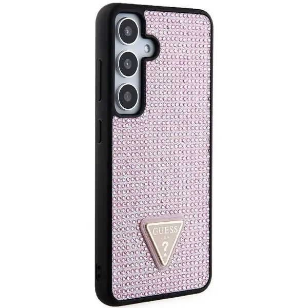 Guess Rhinestone Triangle case for Samsung Galaxy S24 - pink - Cell phone cases and covers<<<HurtelXML