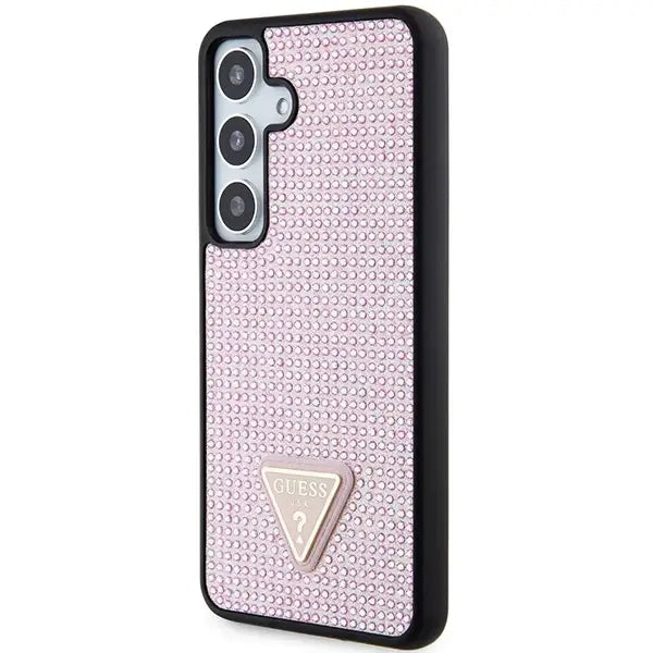 Guess Rhinestone Triangle case for Samsung Galaxy S24 - pink - Cell phone cases and covers<<<HurtelXML