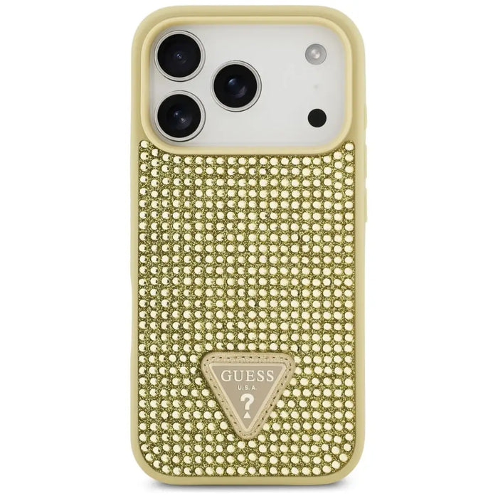 Guess Rhinestone Triangle Logo iPhone 17 Pro Case - Gold - Cell phone cases and covers<<<HurtelXML