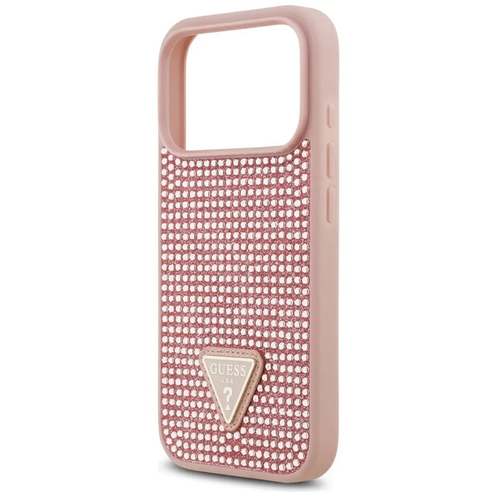 Guess Rhinestone Triangle Logo iPhone 17 Pro Case - Pink - Cell phone cases and covers<<<HurtelXML