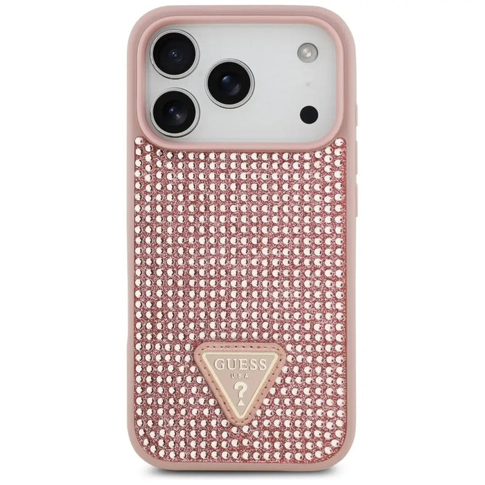 Guess Rhinestone Triangle Logo iPhone 17 Pro Case - Pink - Cell phone cases and covers<<<HurtelXML