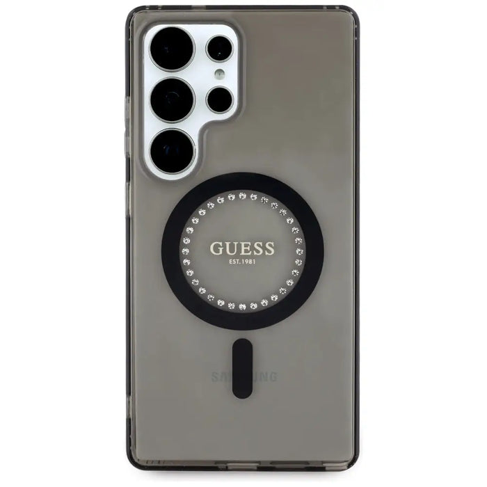 Guess Rhinestones Printed Classic Logo MagSafe Samsung Galaxy S25 Ultra case black - Cell phone cases