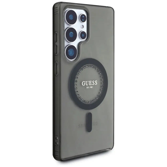 Guess Rhinestones Printed Classic Logo MagSafe Samsung Galaxy S25 Ultra case black - Cell phone cases