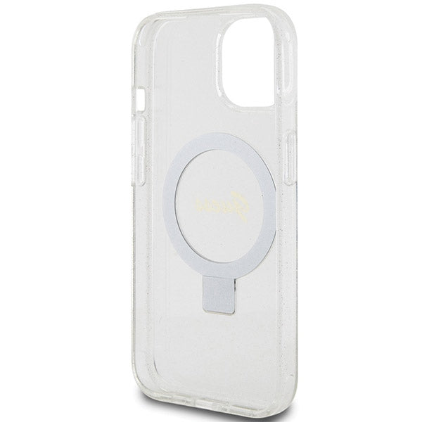 Guess Ring Stand Script Glitter MagSafe case for iPhone 15 / 14 / 13 - transparent - Cell phone cases