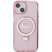 Guess Ring Stand Script Glitter MagSafe case for iPhone 15 Plus / 14 Plus - pink - Cell phone cases