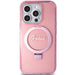 Guess Ring Stand Script Glitter MagSafe case for iPhone 15 Pro - pink - Cell phone cases and covers<<<HurtelXML