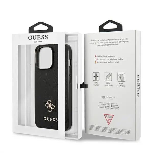 Guess Saffiano 4G Small Metal Logo case for iPhone 13 Pro / 13 6.1’’ - black - Cell phone cases and covers<<<HurtelXML