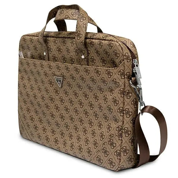Guess Saffiano 4G Triangle Logo bag for a 16’’ laptop - brown - Laptop bags<<<HurtelXML