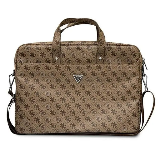 Guess Saffiano 4G Triangle Logo bag for a 16’’ laptop - brown - Laptop bags<<<HurtelXML