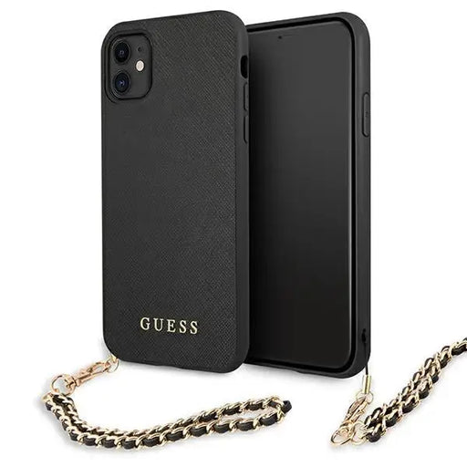 Guess Saffiano Chain case for iPhone 11 6.1’’ / Xr - black - Cell phone cases and covers<<<HurtelXML