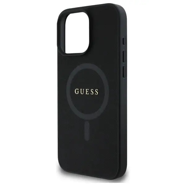 Guess Saffiano Classic Logo MagSafe Case for iPhone 16 Pro Max - Black - Cell phone cases and covers<<<HurtelXML