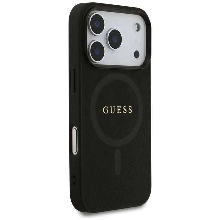 Guess Saffiano Classic Logo MagSafe Case for iPhone 17 Pro - Black - Cell phone cases and covers<<<HurtelXML