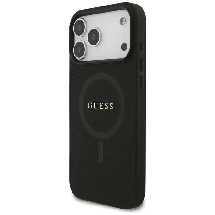 Guess Saffiano Classic Logo MagSafe Case for iPhone 17 Pro Max - Black - Cell phone cases and covers<<<HurtelXML