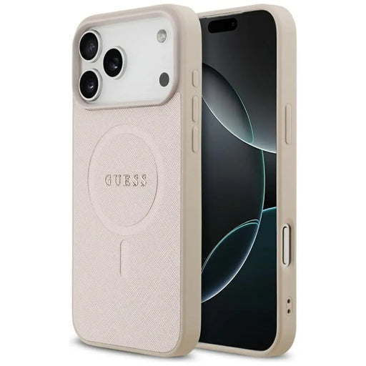 Guess Saffiano Classic Logo MagSafe Case for iPhone 17 Pro Max - Pink - Cell phone cases and covers<<<HurtelXML