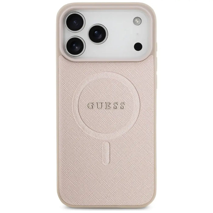 Guess Saffiano Classic Logo MagSafe Case for iPhone 17 Pro Max - Pink - Cell phone cases and covers<<<HurtelXML