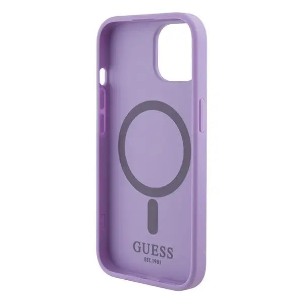 Guess Saffiano MagSafe case for iPhone 15 Plus - purple - Cell phone cases and covers<<<HurtelXML