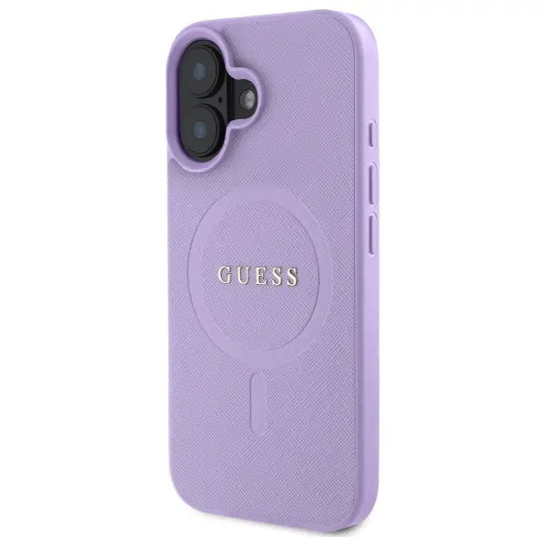 Guess Saffiano MagSafe iPhone 16 Case - Purple - Cell phone cases and covers<<<HurtelXML