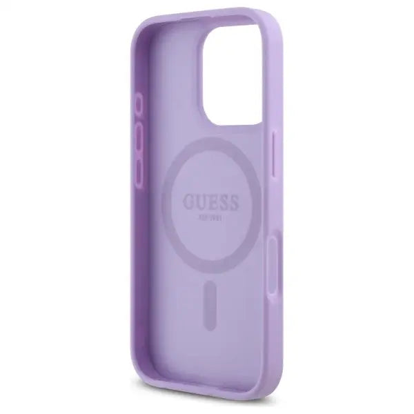 Guess Saffiano MagSafe iPhone 16 Pro Max Case - Purple - Cell phone cases and covers<<<HurtelXML