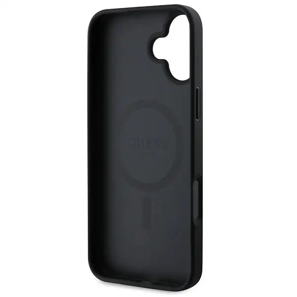 Guess Saffiano Peony Classic Logo MagSafe case for iPhone 16 - black - Cell phone cases and covers<<<HurtelXML
