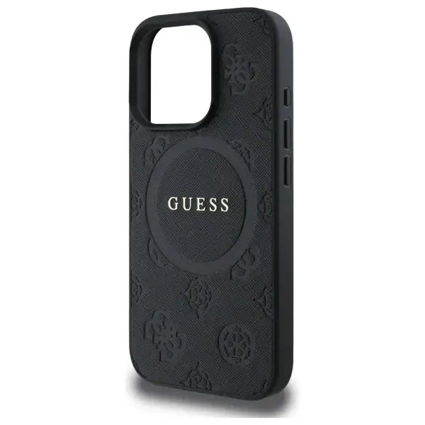 Guess Saffiano Peony Classic Logo MagSafe Case for iPhone 16 Pro Max - Black - Cell phone cases and covers<<<HurtelXML