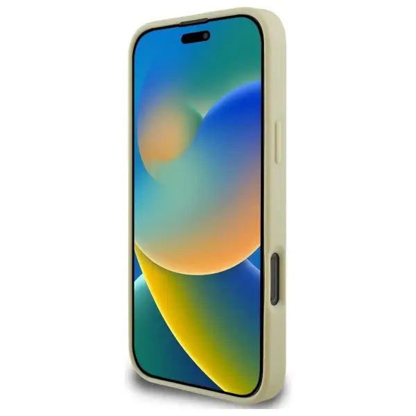 Guess Saffiano Peony Classic Logo MagSafe case for iPhone 16 Pro Max - gold - Cell phone cases and covers<<<HurtelXML