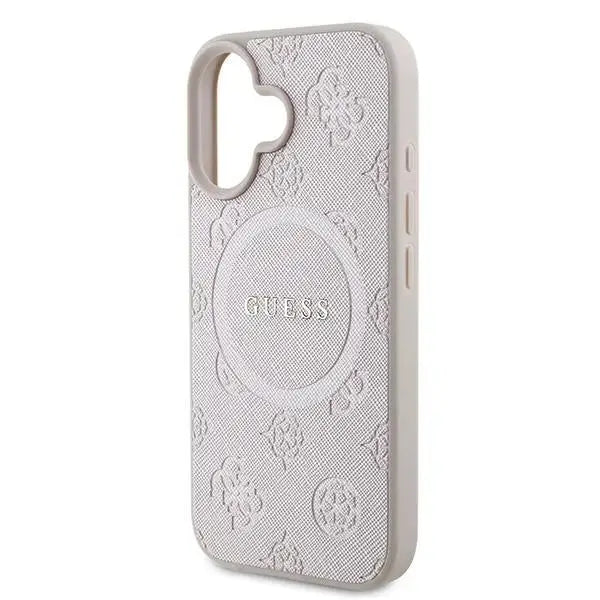 Guess Saffiano Peony Classic Logo MagSafe iPhone 16 Plus Case - Pink - Cell phone cases and covers<<<HurtelXML