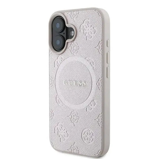 Guess Saffiano Peony Classic Logo MagSafe iPhone 16 Plus Case - Pink - Cell phone cases and covers<<<HurtelXML