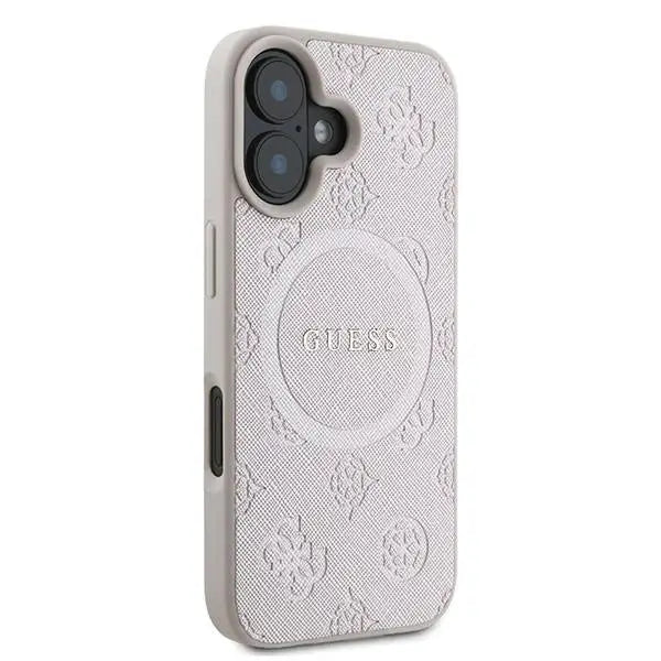 Guess Saffiano Peony Classic Logo MagSafe iPhone 16 Plus Case - Pink - Cell phone cases and covers<<<HurtelXML