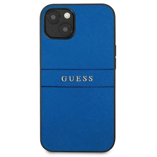 Guess Saffiano Strap Case for iPhone 13 mini 5.4’’ - Blue - Cell phone cases and covers<<<HurtelXML