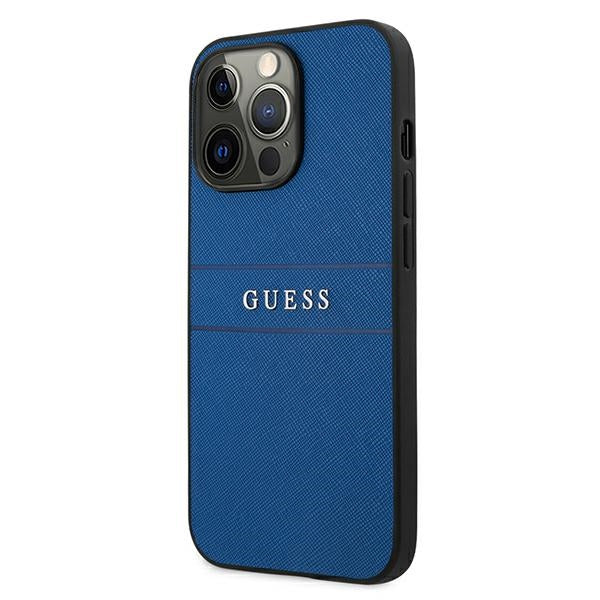Guess Saffiano Strap Case for iPhone 13 Pro Max 6.7’’ - Blue - Cell phone cases and covers<<<HurtelXML