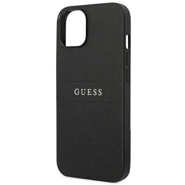 Guess Saffiano Strap Case for iPhone 14 Plus - Black - Cell phone cases and covers<<<HurtelXML