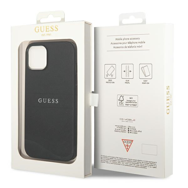 Guess Saffiano Strap Case for iPhone 14 Plus - Black - Cell phone cases and covers<<<HurtelXML