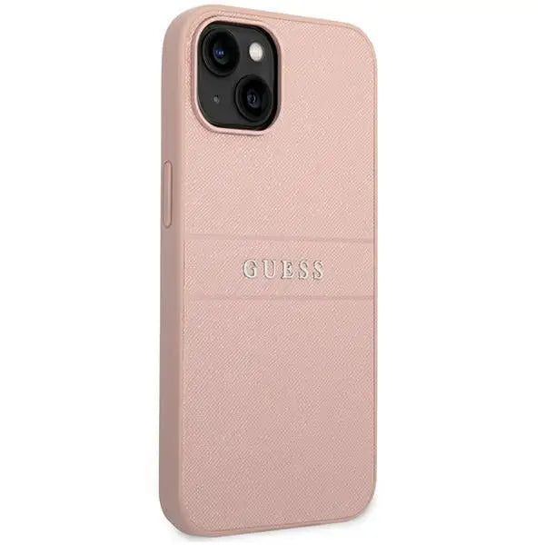 Guess Saffiano Strap Case for iPhone 14 Plus - Pink - Cell phone cases and covers<<<HurtelXML