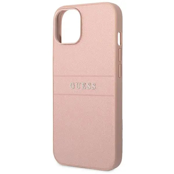 Guess Saffiano Strap Case for iPhone 14 Plus - Pink - Cell phone cases and covers<<<HurtelXML