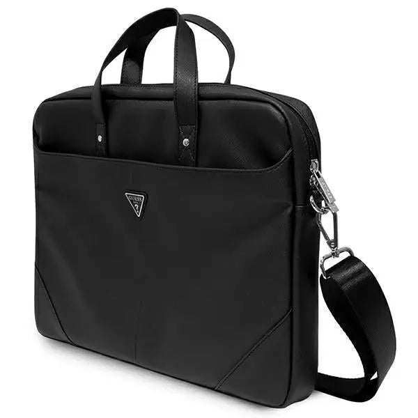 Guess Saffiano Triangle Logo bag for a 16’’ laptop - black - Laptop bags<<<HurtelXML