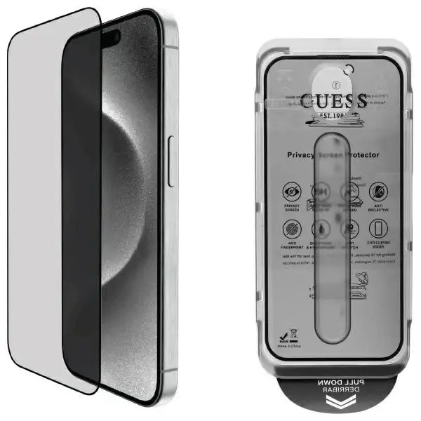 Guess Screen Protector Privacy 2.5D Outline Tempered Glass for iPhone 16 Pro Max - Cell phone tempered glass<<<HurtelXML