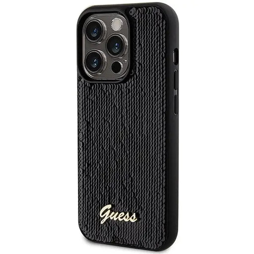 Guess Sequin Script Metal case for iPhone 13 Pro / 13 - black - Cell phone cases and covers<<<HurtelXML