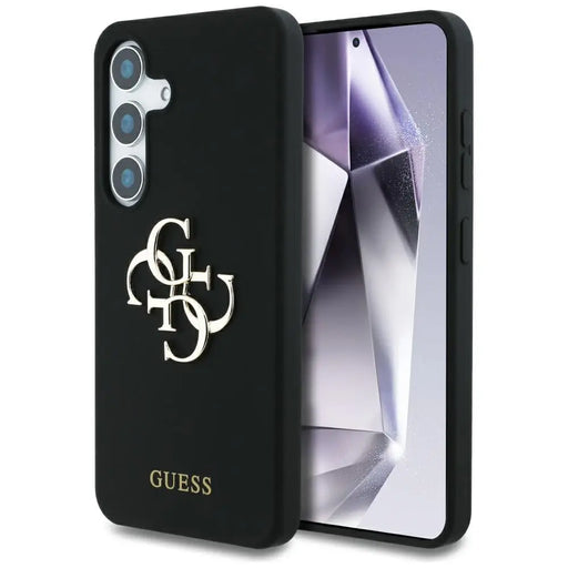 Guess Silicone Big 4G Logo Bottom Script case for Samsung Galaxy S25 - black - Cell phone cases and covers<<<HurtelXML