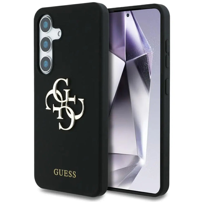 Guess Silicone Big 4G Logo Bottom Script case for Samsung Galaxy S25 - black - Cell phone cases and covers<<<HurtelXML