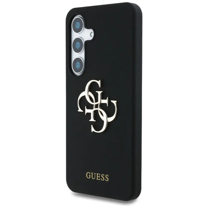 Guess Silicone Big 4G Logo Bottom Script case for Samsung Galaxy S25 - black - Cell phone cases and covers<<<HurtelXML
